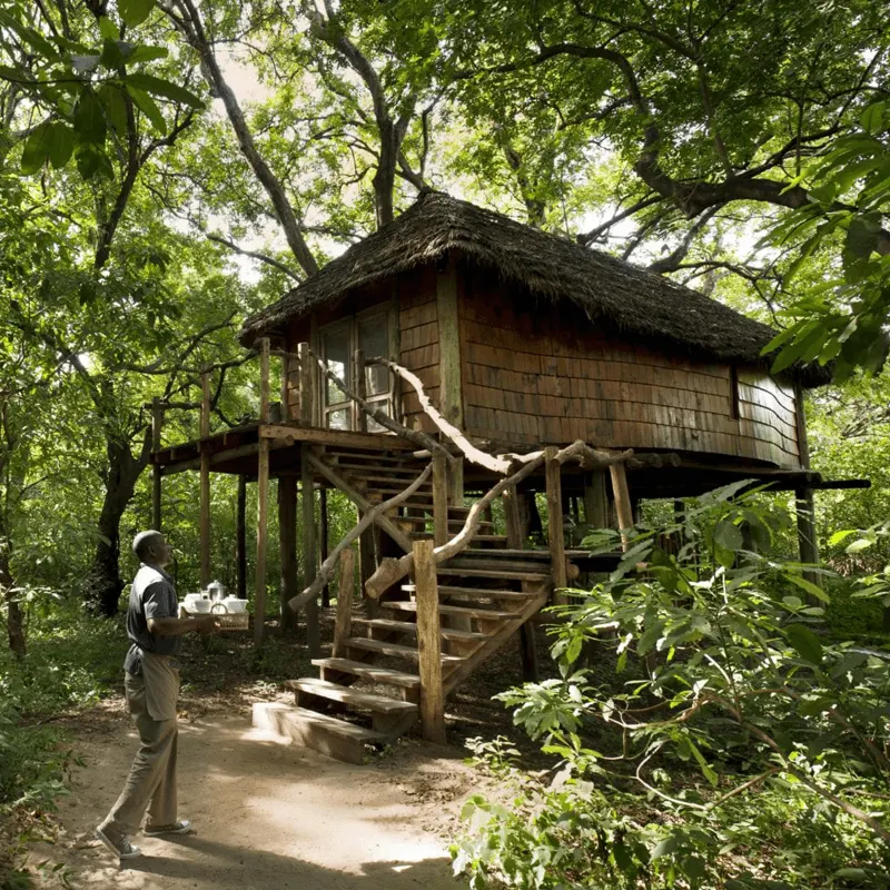 Lake Manyara Tree Lodge raised treehouse exterior