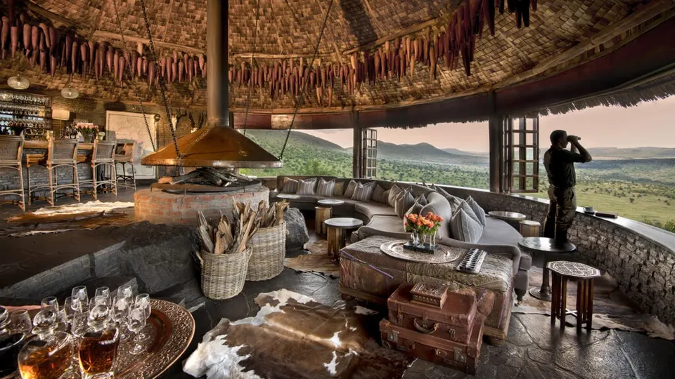 Camp bar and valley outlook