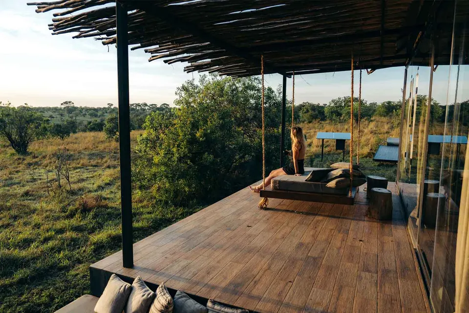 Nimali Mara private deck and swinging daybed